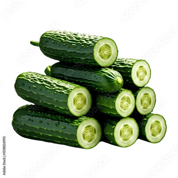 Obraz fresh cucumbers isolated on white