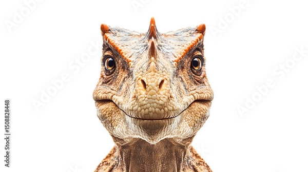 Fototapeta Professional Portrait of a Triceratops Dinosaur Isolated on Transparent Background