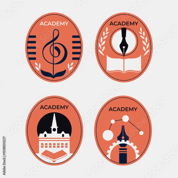 Obraz Set of University or Academy Modern Badge Set