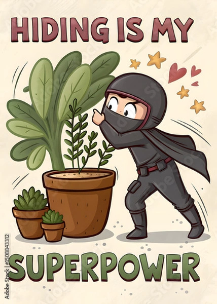 Fototapeta Funny Superpower Poster – Hiding Skill Quote for Introverts