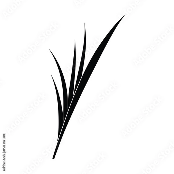 Obraz Minimalist Grass Blade Vector Silhouette