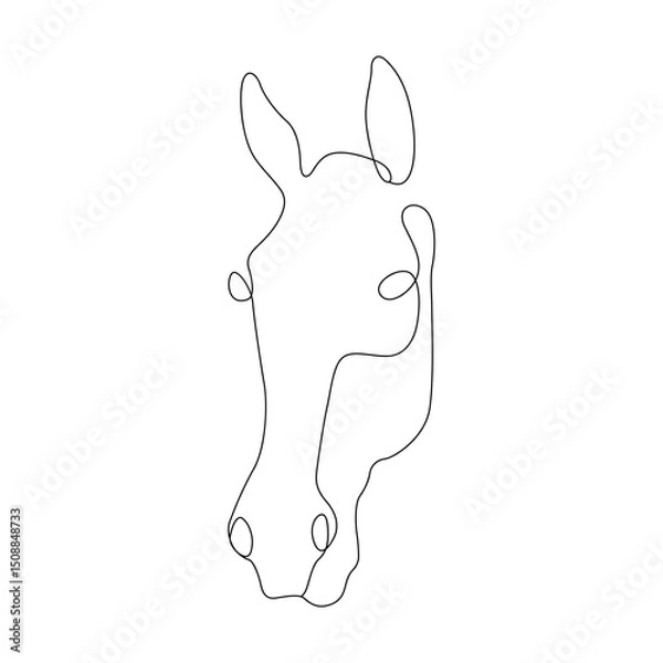 Fototapeta Abstract horse head line art with minimalist contour design