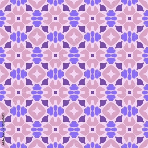 Obraz Petal Geometry – Abstract Floral Repeat in Pastel Plum and Lavender
