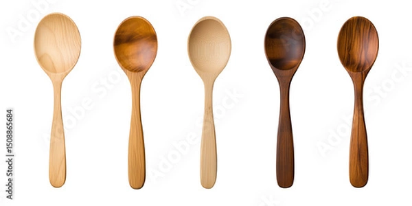 Fototapeta Stick spoons, set. on a white background, cut out