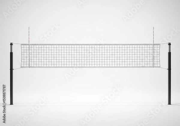Obraz Volleyball net against plain white backdrop