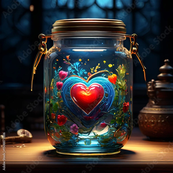 Fototapeta jar with heart