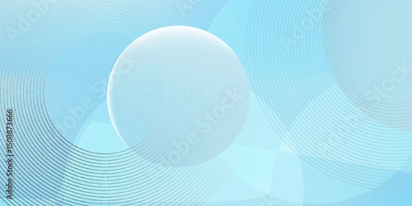 Obraz Modern abstract background, blue white gradations, circle effect,shape memphis, trendy , vector ,eps 10