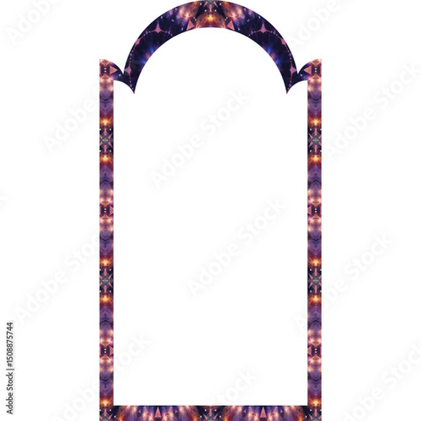 Fototapeta vector pink and brown floral border with frame