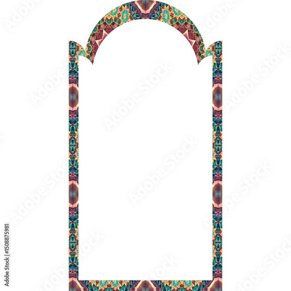 Fototapeta vector pink and brown floral border with frame