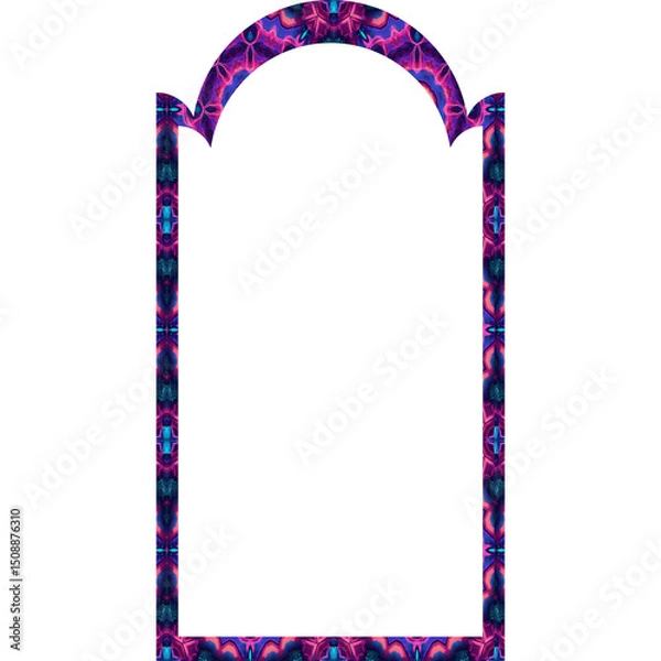 Fototapeta vector pink and brown floral border with frame