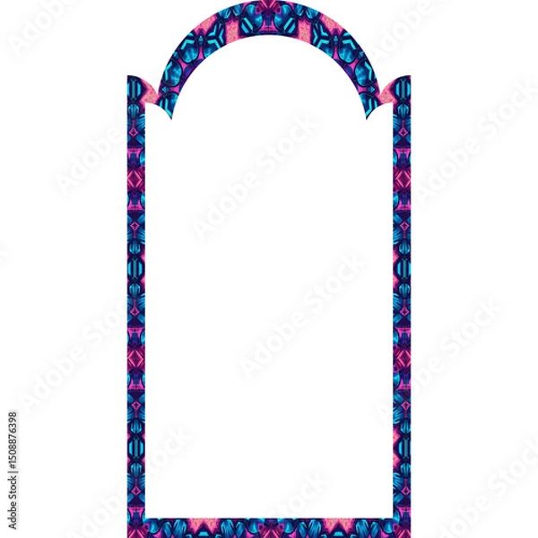 Fototapeta vector pink and brown floral border with frame