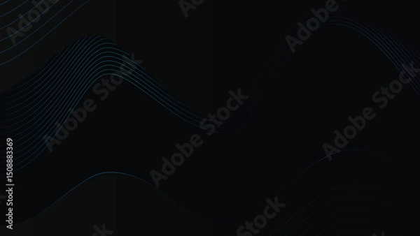 Fototapeta Abstract Dark Waves with Subtle Blue Highlights