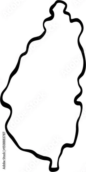 Obraz Doodle freehand drawing of Saint Lucia island map.