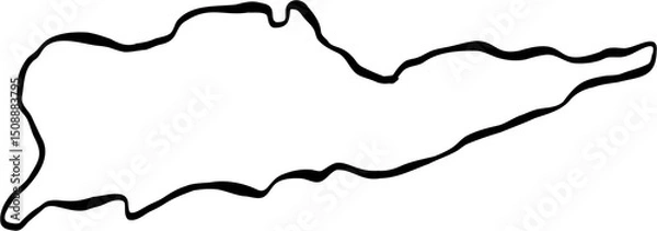 Obraz Doodle freehand drawing of St Croix island map.