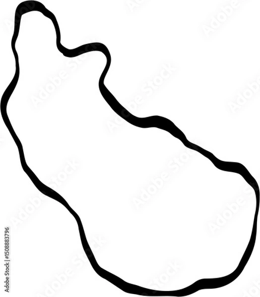 Obraz Doodle freehand drawing of St Eustatius island map.