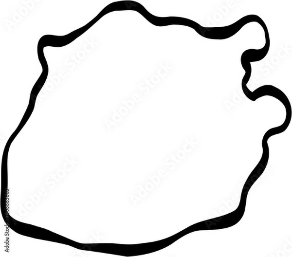Obraz Doodle freehand drawing of Saba island map.