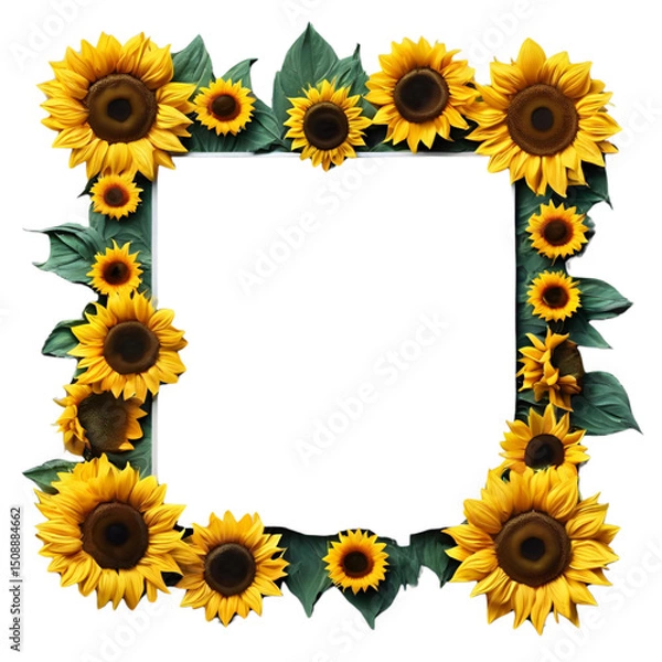 Fototapeta Colorful Floral Frame with a Simple Unique Touch
