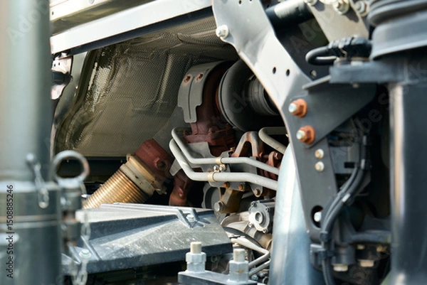 Obraz Close view of intricate engine parts showing structure and design