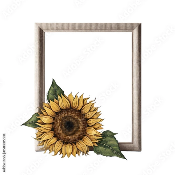 Fototapeta Colorful Floral Frame with a Simple Unique Touch
