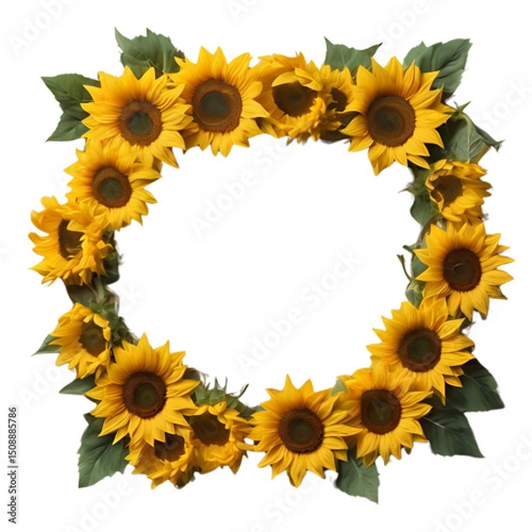 Fototapeta Colorful Floral Frame with a Simple Unique Touch
