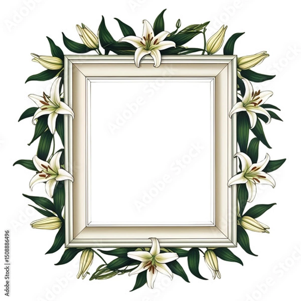 Fototapeta Colorful Floral Frame with a Simple Unique Touch
