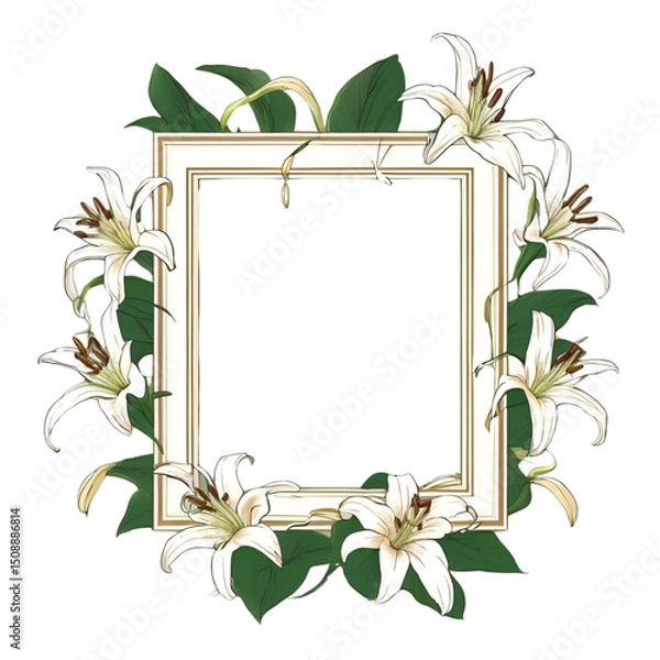 Fototapeta Colorful Floral Frame with a Simple Unique Touch
