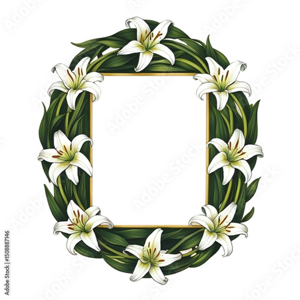 Fototapeta Colorful Floral Frame with a Simple Unique Touch
