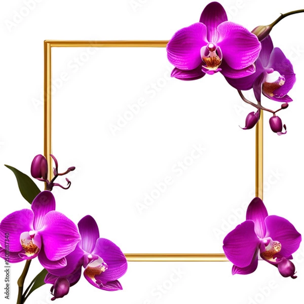 Fototapeta Colorful Floral Frame with a Simple Unique Touch
