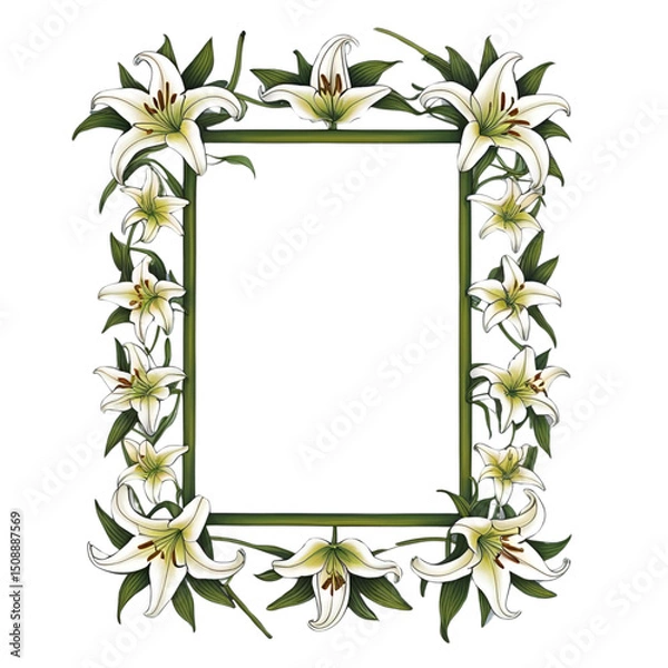 Fototapeta Colorful Floral Frame with a Simple Unique Touch
