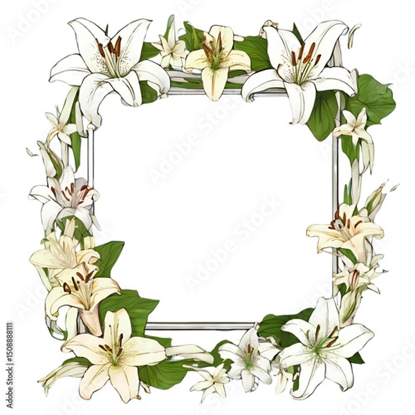 Fototapeta Colorful Floral Frame with a Simple Unique Touch
