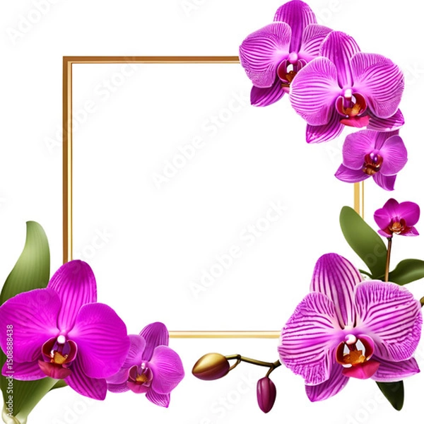 Fototapeta Colorful Floral Frame with a Simple Unique Touch
