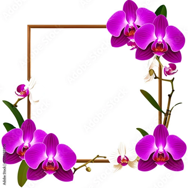 Fototapeta Colorful Floral Frame with a Simple Unique Touch
