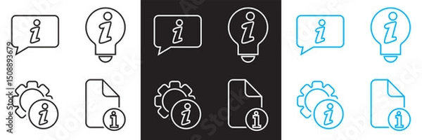 Fototapeta Information icons .  Help Desk icons .  Support, assistant, customer help icon.  Vector illustration. isolated on white and black background. EPS 10