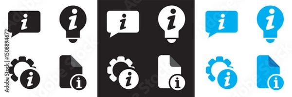 Fototapeta Information icons .  Help Desk icons .  Support, assistant, customer help icon.  Vector illustration. isolated on white and black background. EPS 10
