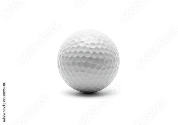 Obraz White golf ball, dimpled surface, isolated on white background
