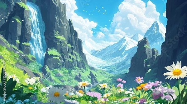 Obraz summer landscape with mountains