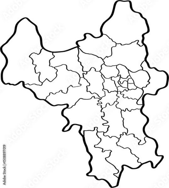 Obraz freehand drawing of Hanoi city map.