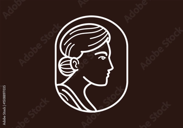 Obraz Athena goddess line logo design