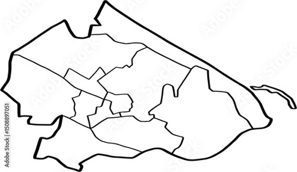 Obraz freehand drawing of Hoi An city map.