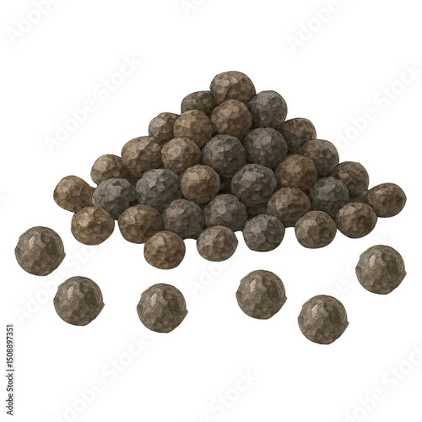 Obraz 3d rendered stack of stone balls with detailed texture and shadow for design elements