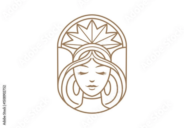 Obraz Athena goddess line logo design