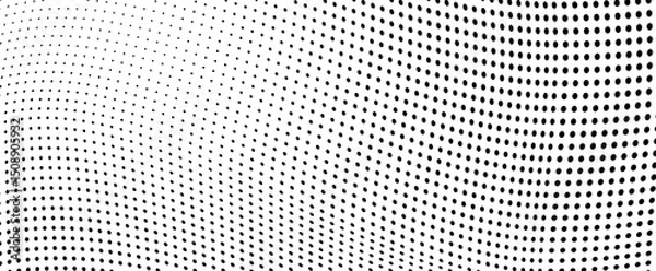 Obraz Abstract halftone wave dotted background. Futuristic twisted grunge pattern, dot, circles.  Vector modern optical pop art texture for posters, business cards, cover, labels mock-up, stickers layout
