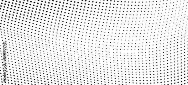 Obraz Abstract halftone wave dotted background. Futuristic twisted grunge pattern, dot, circles.  Vector modern optical pop art texture for posters, business cards, cover, labels mock-up, stickers layout