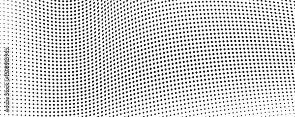 Obraz Abstract halftone wave dotted background. Futuristic twisted grunge pattern, dot, circles.  Vector modern optical pop art texture for posters, business cards, cover, labels mock-up, stickers layout