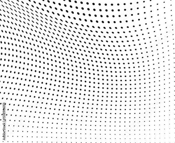 Obraz Abstract halftone wave dotted background. Futuristic twisted grunge pattern, dot, circles.  Vector modern optical pop art texture for posters, business cards, cover, labels mock-up, stickers layout