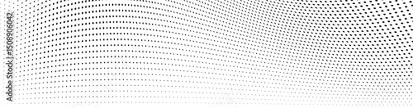 Obraz Abstract halftone wave dotted background. Futuristic twisted grunge pattern, dot, circles.  Vector modern optical pop art texture for posters, business cards, cover, labels mock-up, stickers layout