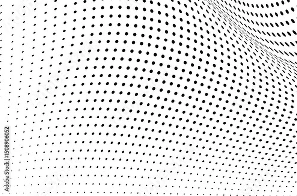 Obraz Abstract halftone wave dotted background. Futuristic twisted grunge pattern, dot, circles.  Vector modern optical pop art texture for posters, business cards, cover, labels mock-up, stickers layout
