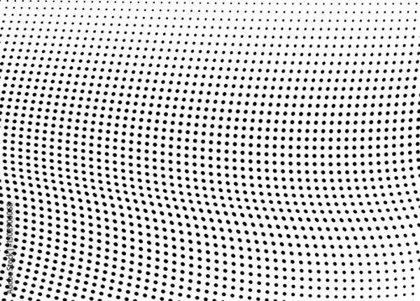 Obraz Abstract halftone wave dotted background. Futuristic twisted grunge pattern, dot, circles.  Vector modern optical pop art texture for posters, business cards, cover, labels mock-up, stickers layout