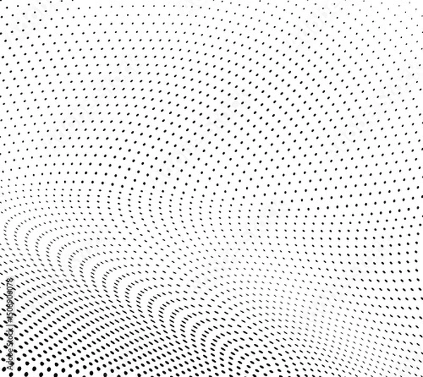 Obraz Abstract halftone wave dotted background. Futuristic twisted grunge pattern, dot, circles.  Vector modern optical pop art texture for posters, business cards, cover, labels mock-up, stickers layout