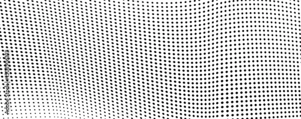 Obraz Abstract halftone wave dotted background. Futuristic twisted grunge pattern, dot, circles.  Vector modern optical pop art texture for posters, business cards, cover, labels mock-up, stickers layout